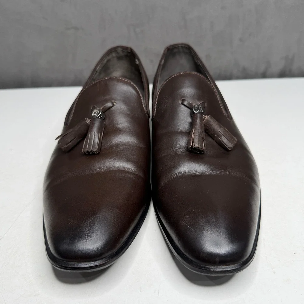 CR7 Cristiano Ronaldo Tassel Loafers Men 10 Dark Brown Leather Shoes Portugal